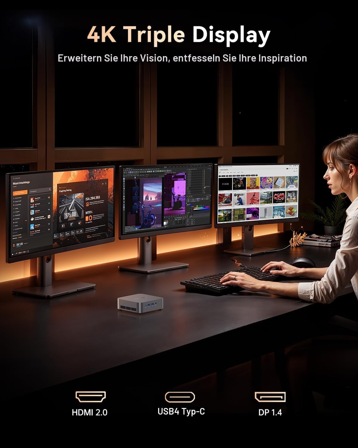 CTONE M2 Mini PC i9-14900HX, 32GB DDR4, 1TB NVMe SSD,