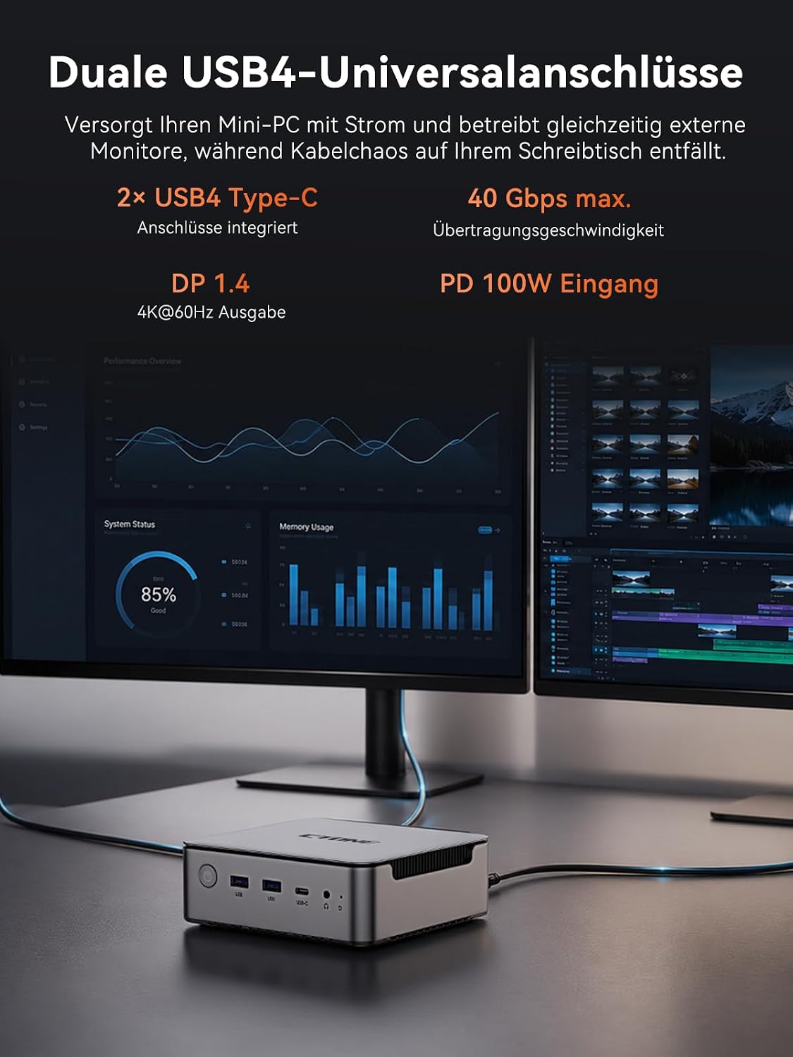 CTONE AI Mini PC AMD Ryzen AI 9 HX 470 | 64GB DDR5 1TB NVMe SSD