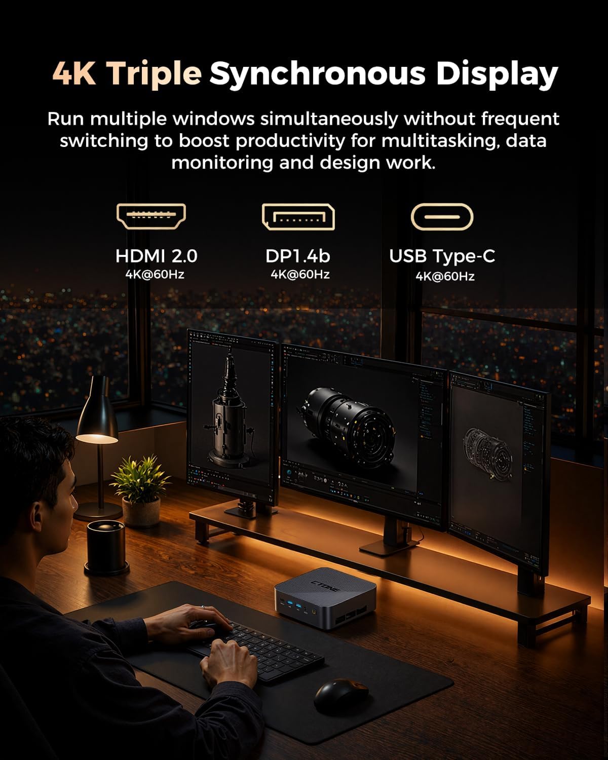 CTONE Mini PC i5-12450H, 24GB RAM, 512GB SSD